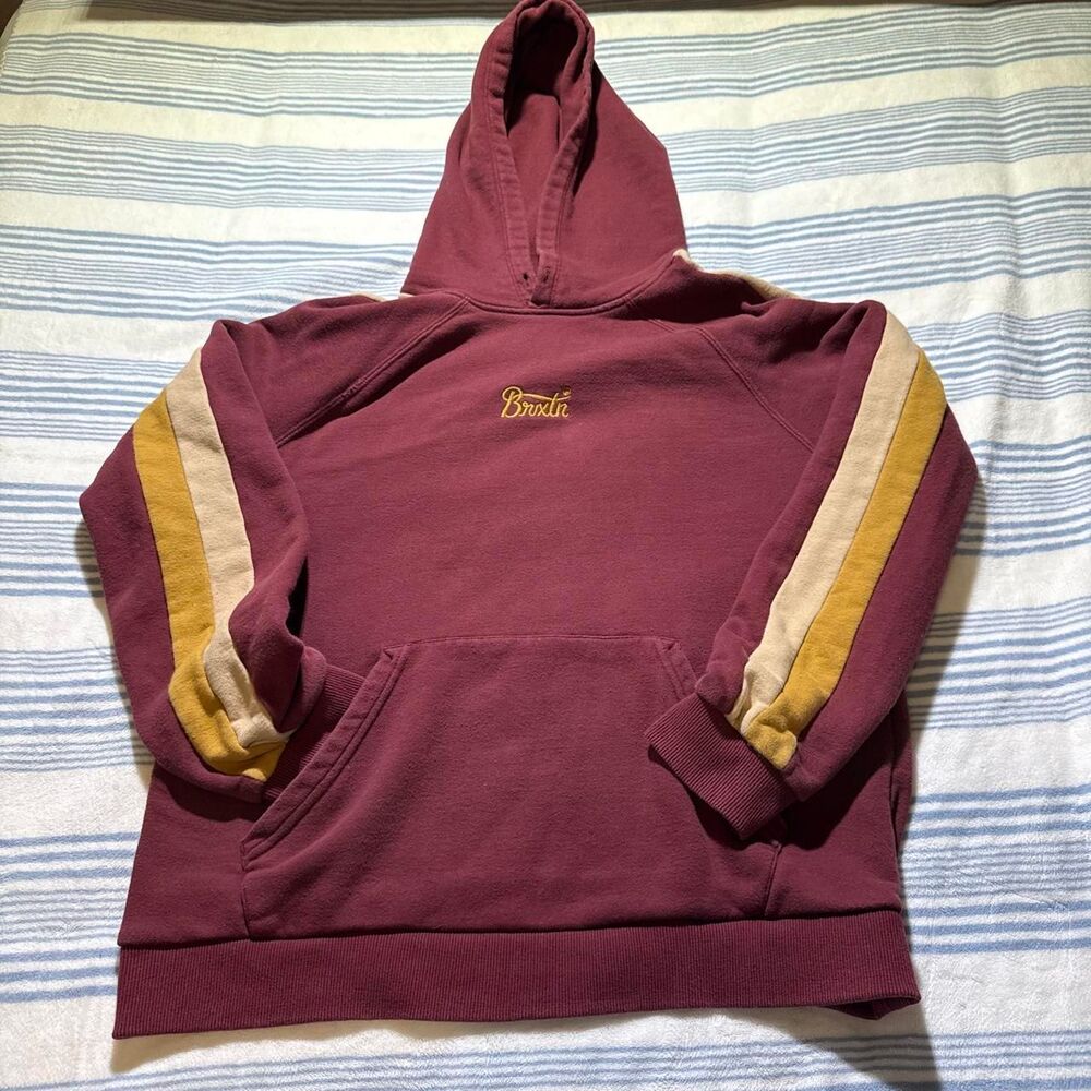 Brixton Men's Burgundy and Red Hoodie